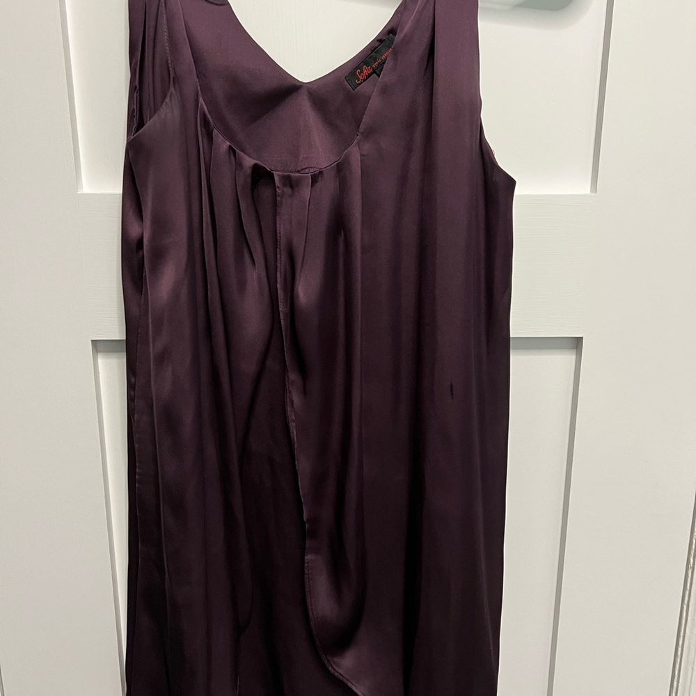Sofia Vergara deep purple blouse